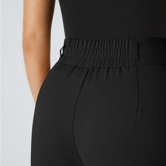 Halara High Waisted Button Zipper Side Pocket Shirred Straight Leg Work Pants - Picture 5 of 6